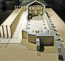 Макет древней синагоги в Сардах по данным раскопок.